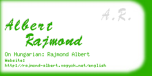 albert rajmond business card